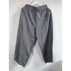 Tulip Womens Black & White Gingham Cotton Relaxed Arianna Pants XL Pockets New